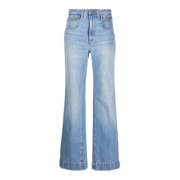 RE/DONE Hight Waist Wide-Leg Blue Jeans | Size 24 - Picture 1 of 9